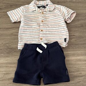 Striped Toddler Shirt and Shorts Set